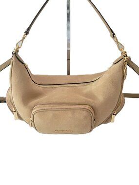 Michael Kors Merritt Medium Convertible Pocket Shoulder Bag Camel Suede